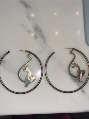 Y2K BABY PHAT Hoop Earrings LOOPS CAT VINTAGE RARE